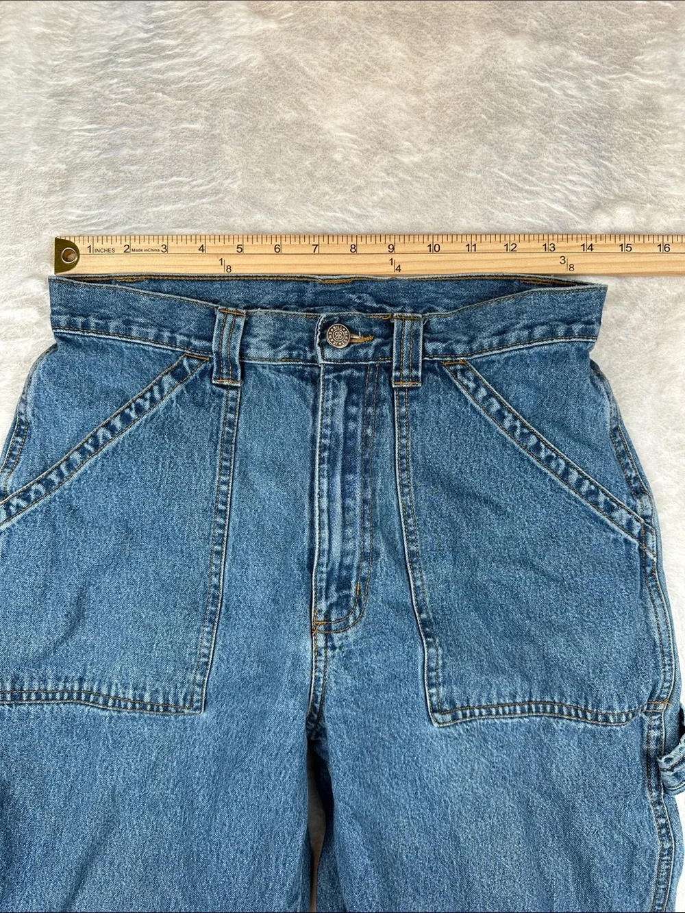 Vintage Bill Blass Jeans Womens Size 8 Carpenter Utility Cropped Denim Capri